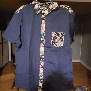 Allegra K button down shirt with floral print